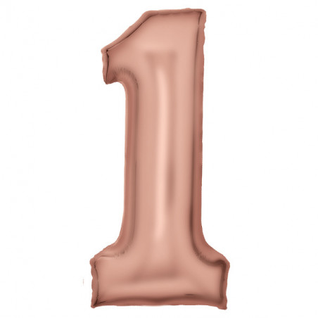 ballon alu géant chiffre rose gold rose cuivré anniversaire