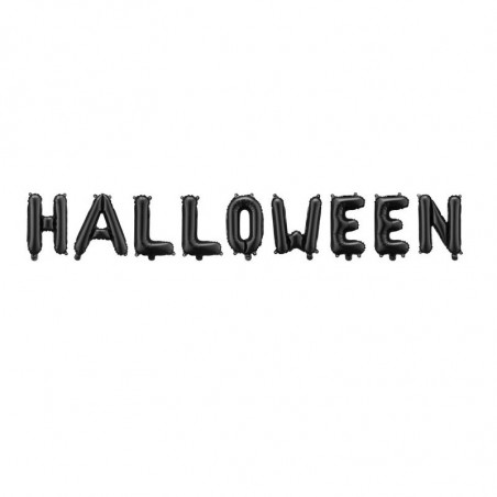 Ballons alu en lettres Halloween noir