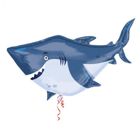 Ballon alu requin bleu