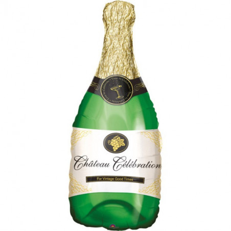 Grand ballon alu en forme de bouteille de champagne