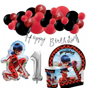 Ballon en aluminium Miraculous Ladybug - 5 pièces
