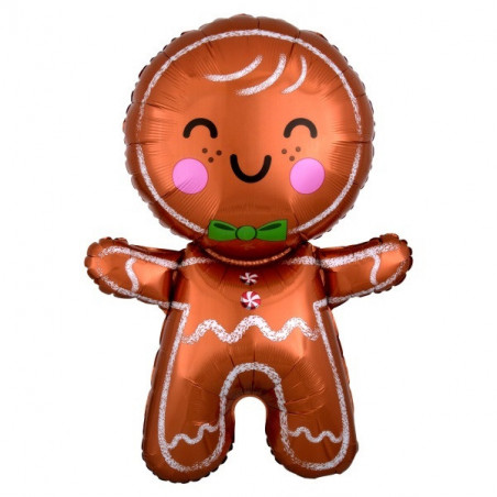Ballon alu Gingerbread Pain d'épice - Décoration de Noël