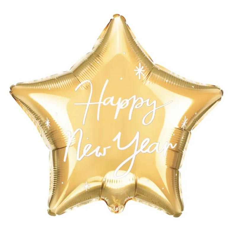 Generic Ballon Happy New Year+Coeur+étoile+2024 Dorée/décoration