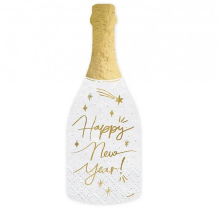 Serviettes en forme de bouteille "Happy New Year" Nouvel An