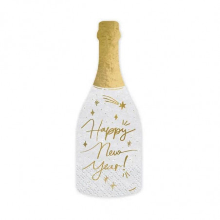 Serviettes en forme de bouteille "Happy New Year" Nouvel An