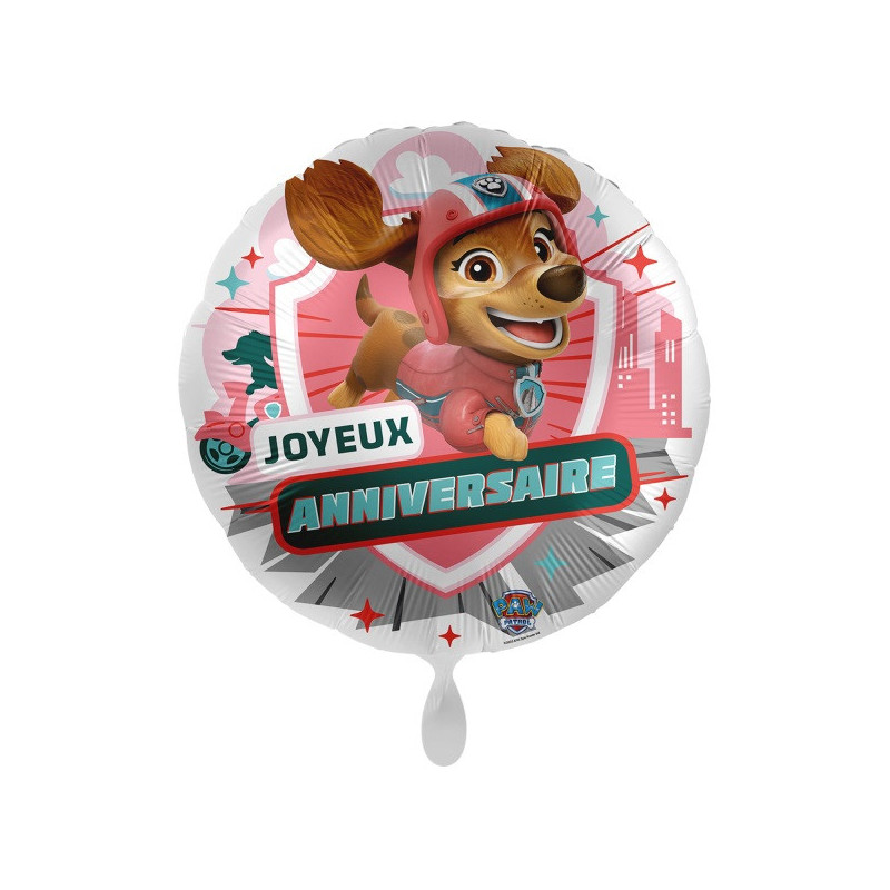 Ballon Rond Anniversaire Liberty Pat Patrouille Chien fille