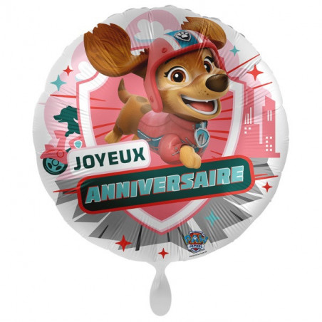 Ballon Rond Anniversaire Liberty Pat Patrouille Chien fille