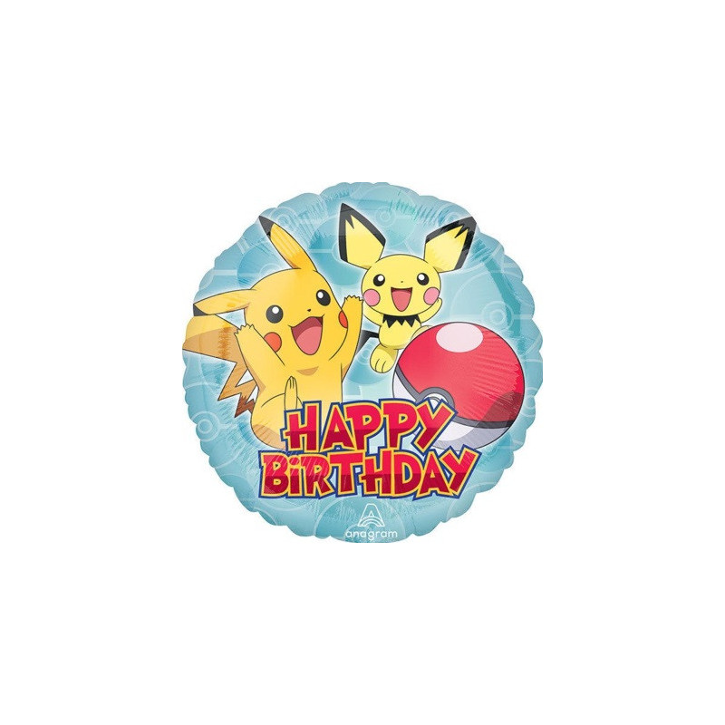 Grand ballon rond pokemon pikachu anniversaire