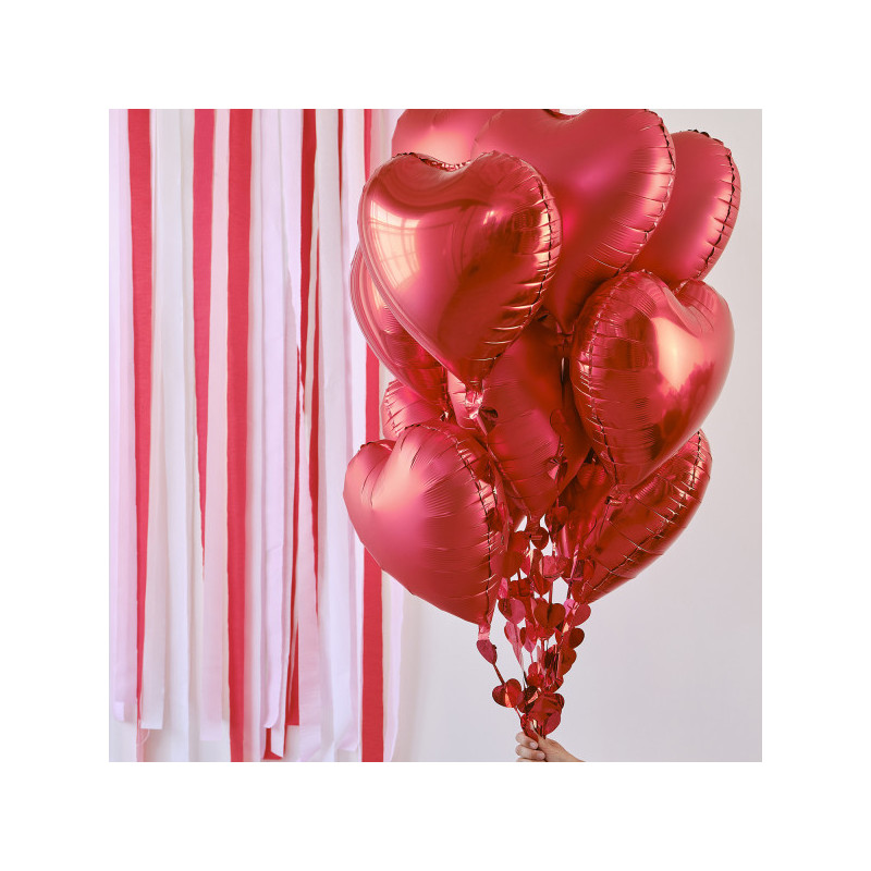 10 ballons saint Valentin en forme de coeurs