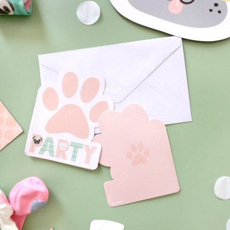 8 Invitations Anniversaire Chiens et Chats