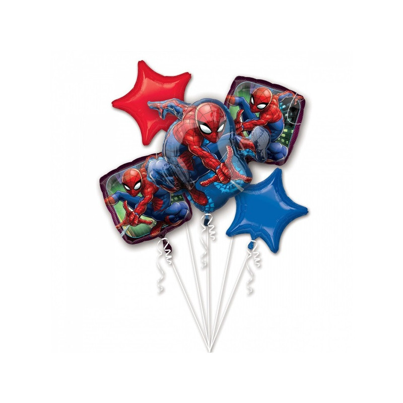 Bouquet de Ballons Spiderman anniversaire spiderman en triangle