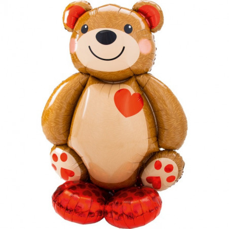 Ballon XXL Airloons Teddy et Coeur Rouge