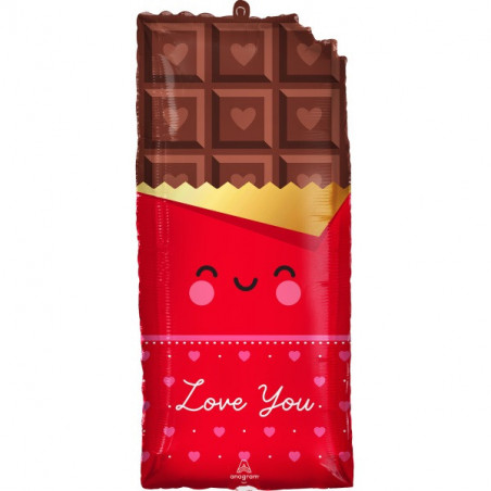 Ballon Alu Tablette de Chocolat Love You