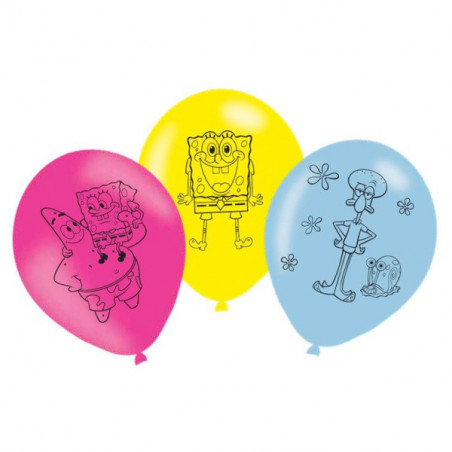 Ballons latex Bob l'éponge pour déco de fête