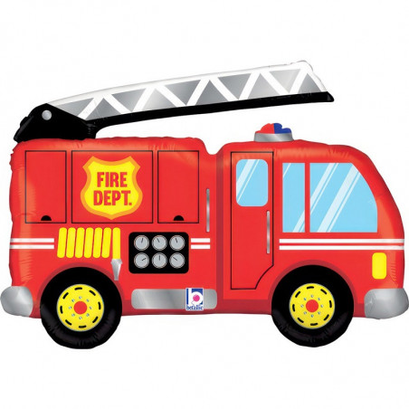 Ballon Alu Camion de Pompier Rouge