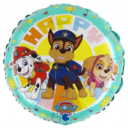 Ballon Rond Pastel Pat Patrouille Anniversaire