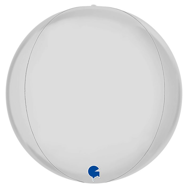 Ballon Miroir Orbz blanc mat clair en forme de bulle rond