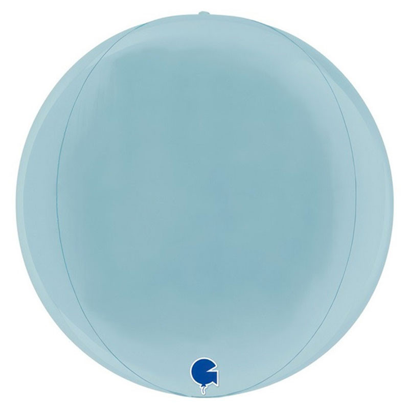 Ballon Miroir Globe 4D Bleu Pastel Brillant 30 à 40cm