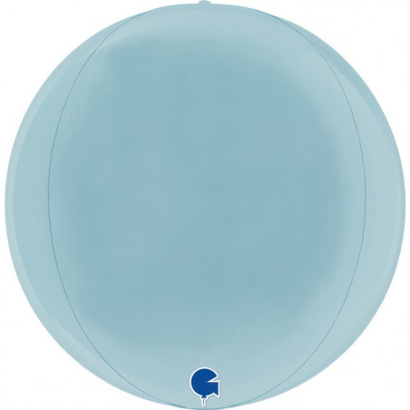 Ballon Miroir Globe 4D Bleu Pastel Brillant 30 à 40cm