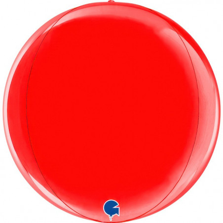 Ballon Miroir Globe 4D Rouge Brillant 30 à 40cm