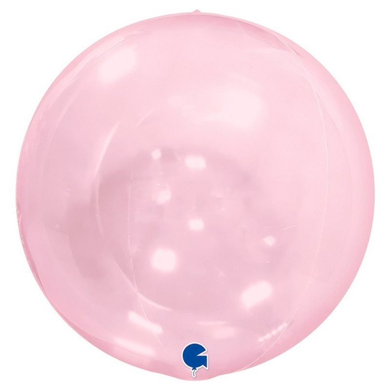Grand Ballon Cristal 38cm Rond Rose Transparent - Sans valve