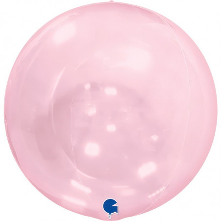 Grand Ballon Cristal 38cm Rond Rose Transparent - Sans valve