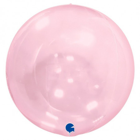 Grand Ballon Cristal 38cm Rond Rose Transparent - Sans valve