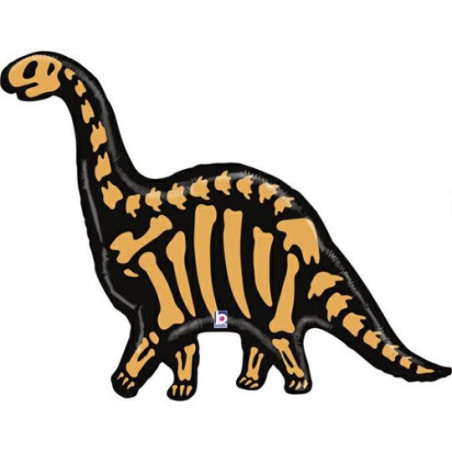 Ballon Alu Dinosaure Brontosaurus Noir et Orange