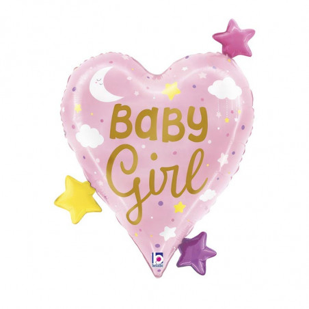 Ballon XL Baby Girl rose pastel