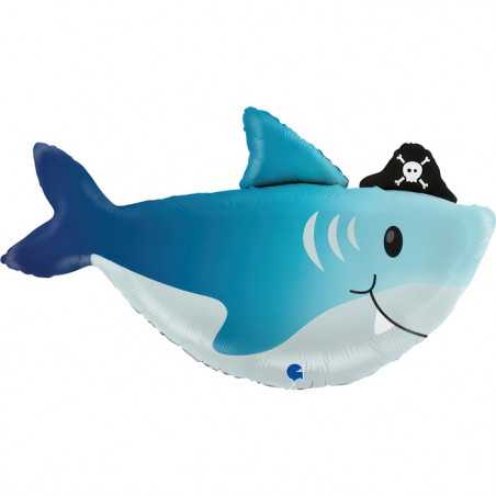 Ballon Requin Pirate Bleu en Alu