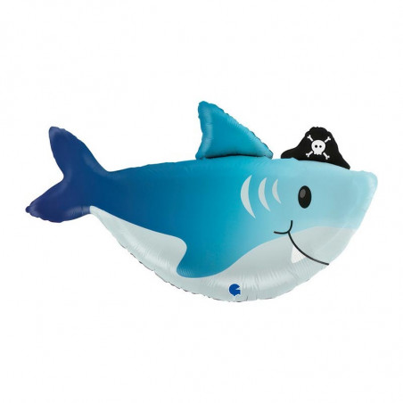 Ballon Requin Pirate Bleu en Alu