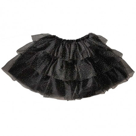 Jupe Tulle Tutu Déguisement Sorcière Noir et Doré