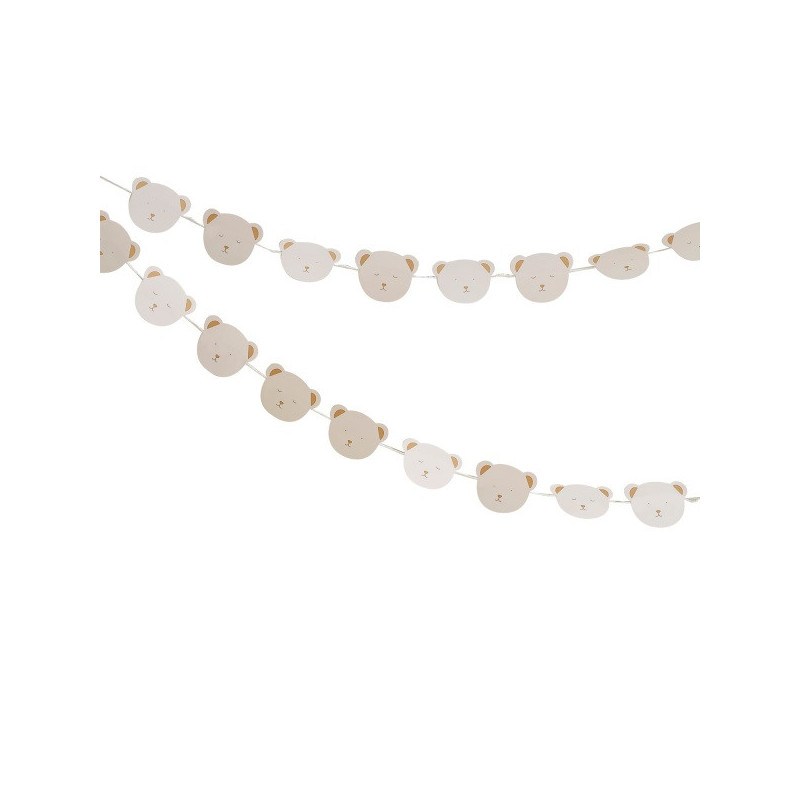 Banderole à fanions teddy ourson beige