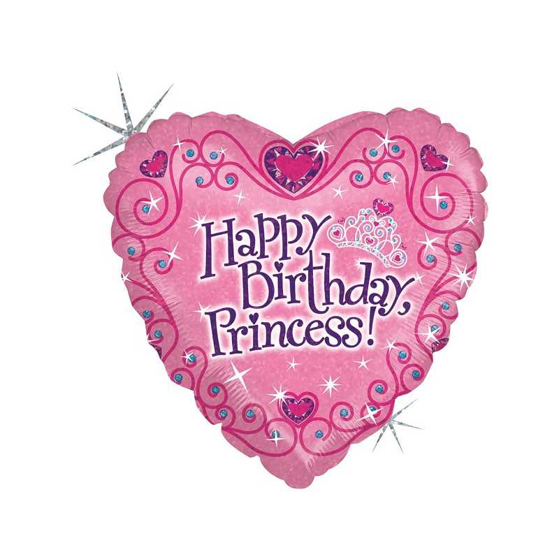 Ballon Coeur Rose Diadème Anniversaire Princesse