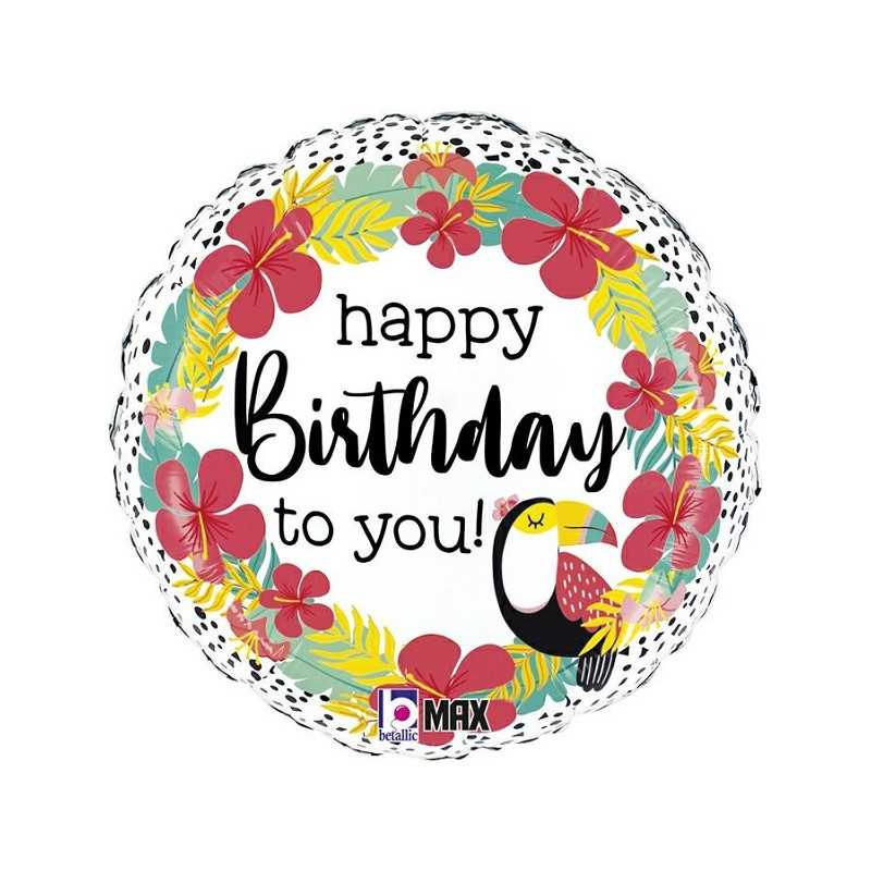 Ballon Rond Toucan - Décoration Tropical party