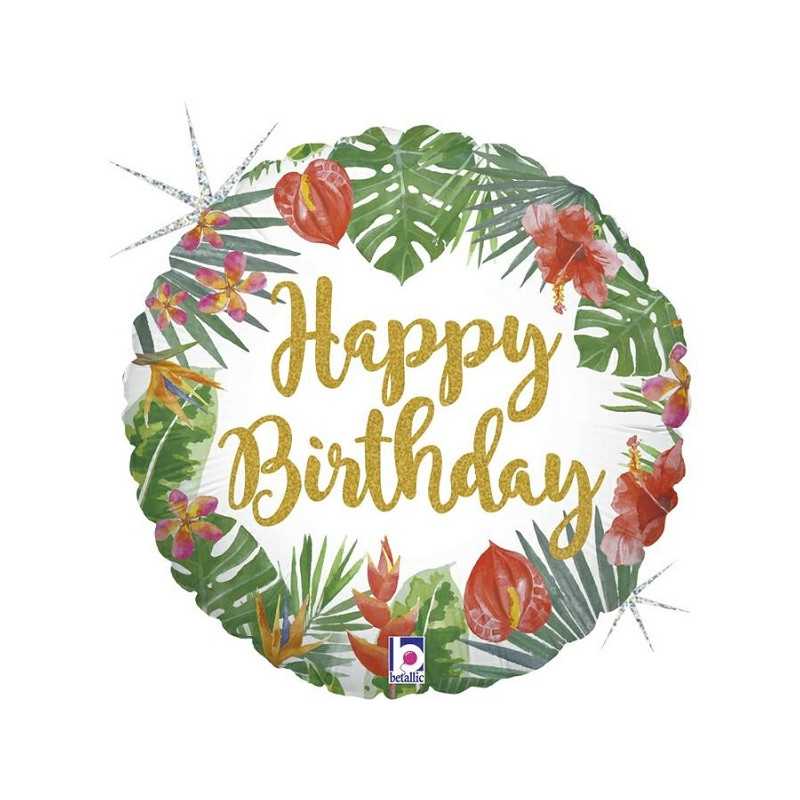 Ballon Rond Anniversaire Tropical Décoration
