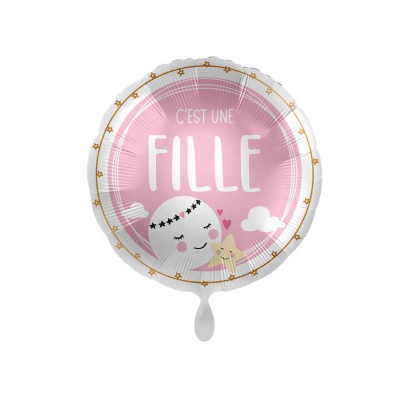 Ballon C'est une Fille Naissance en français