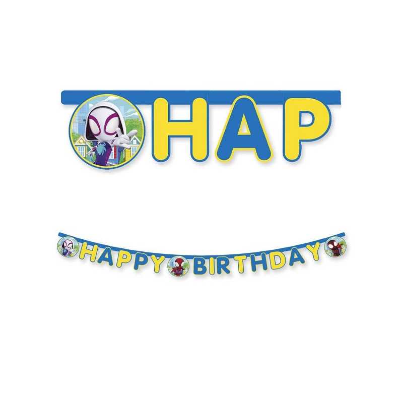 Bandeorle Joyeux Décoration Anniversaire Spidey Amazing Friends Marvel