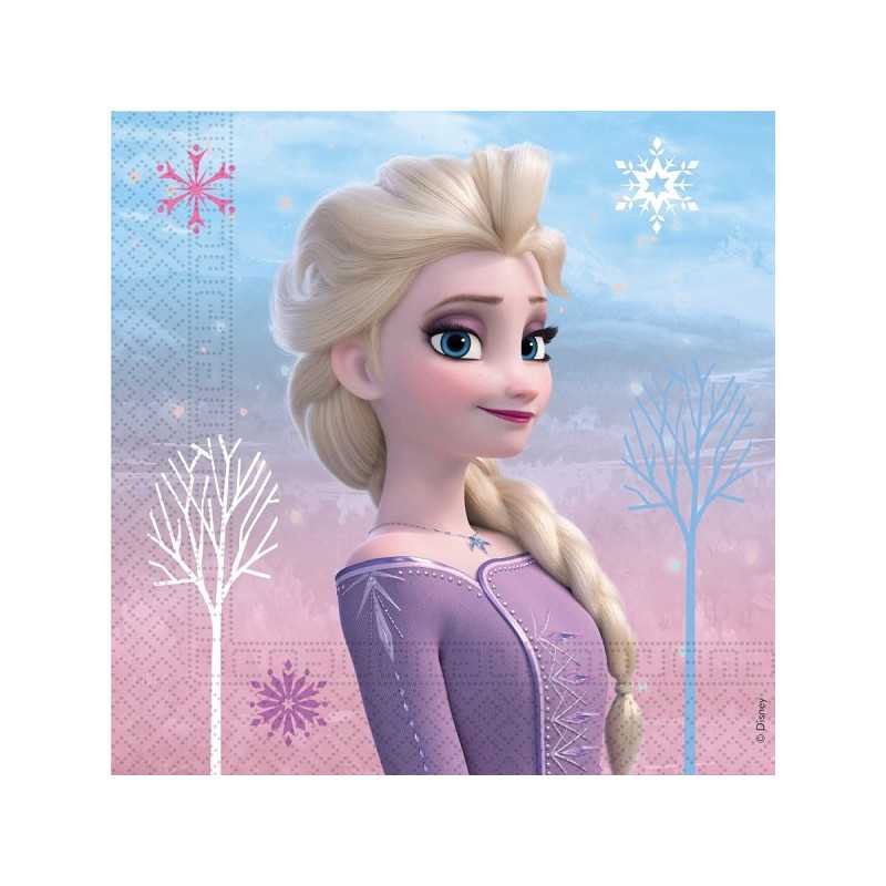 Grandes Serviettes en Papier Vaisselle Reine des Neiges Disney