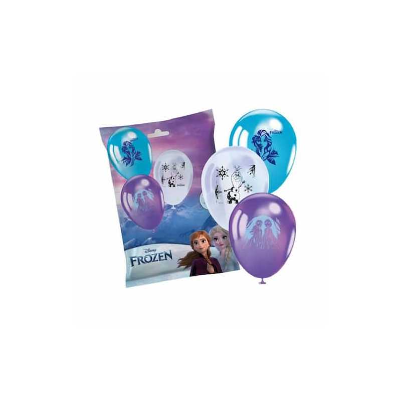 10 Ballons latex Reine des Neiges Anna Elsa Olaf
