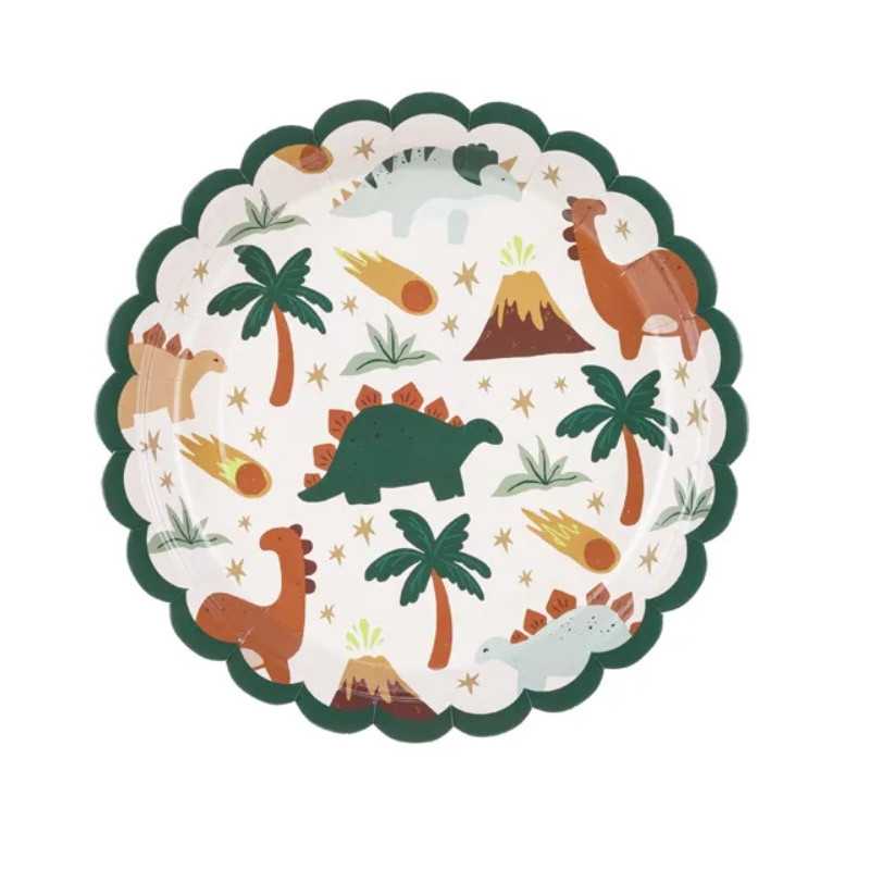 Assiettes en papier Dinosaure Décoration Dino Party