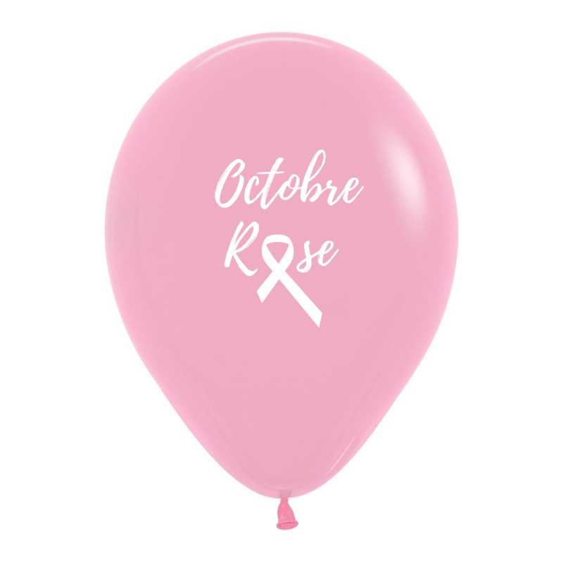 Ballons latex Octobre Rose Clair