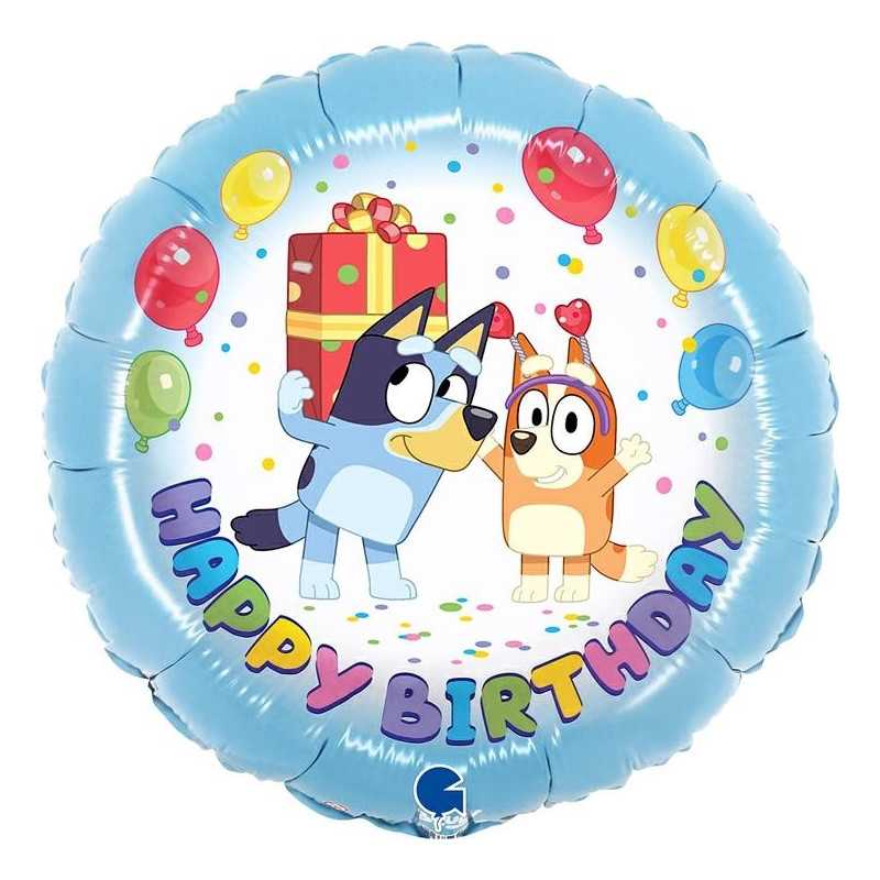 Ballon Rond Happy Birthday Bluey