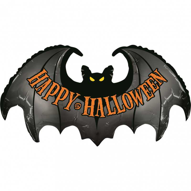 Ballon Alu XL Chauve-Souris Happy Halloween
