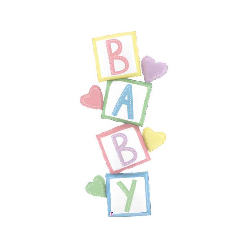 Ballon Hélium Cube Baby Pastel