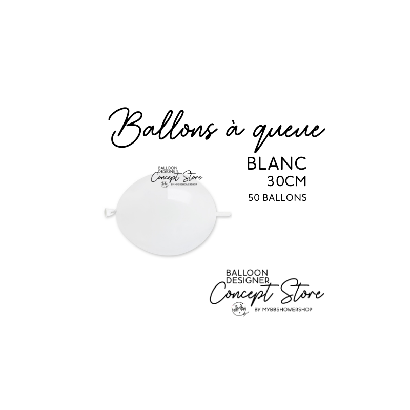 50 Ballons A Queue Blanc Décorateur Ballons