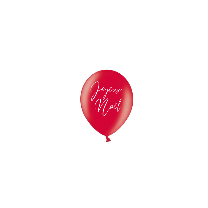 6 Ballons latex Joyeux Noël Rouge