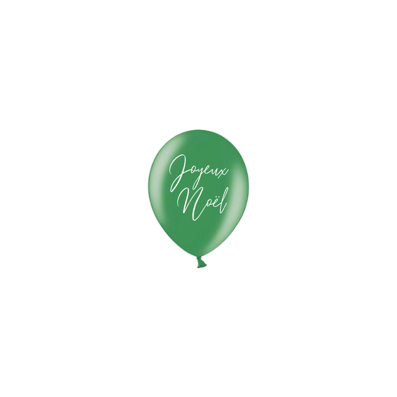 6 Ballons latex Joyeux Noël Vert