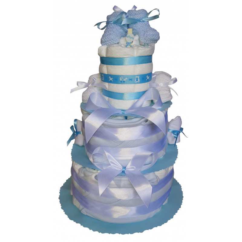 Gâteau de couches cadeau naissance jumeaux