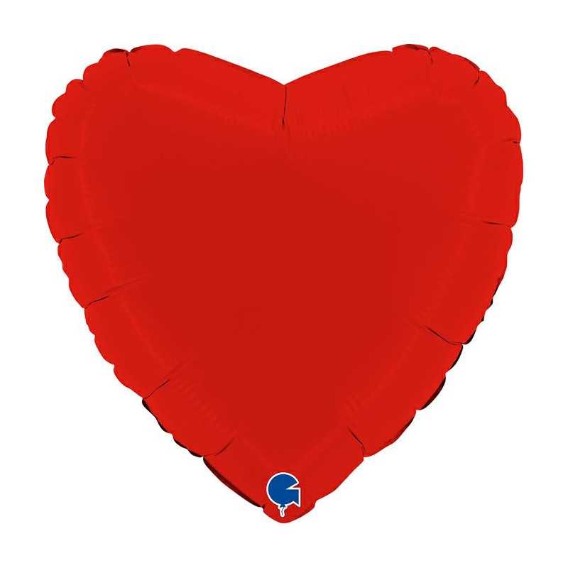 Ballon Alu Coeur Rouge Mat Opaque